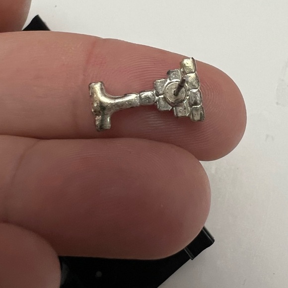 Vtg Clear Austrian Crystal Martini Glasses Champagne Bottle Pin & Earrings Set - Picture 4 of 4